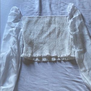 Off the shoulder white blouse